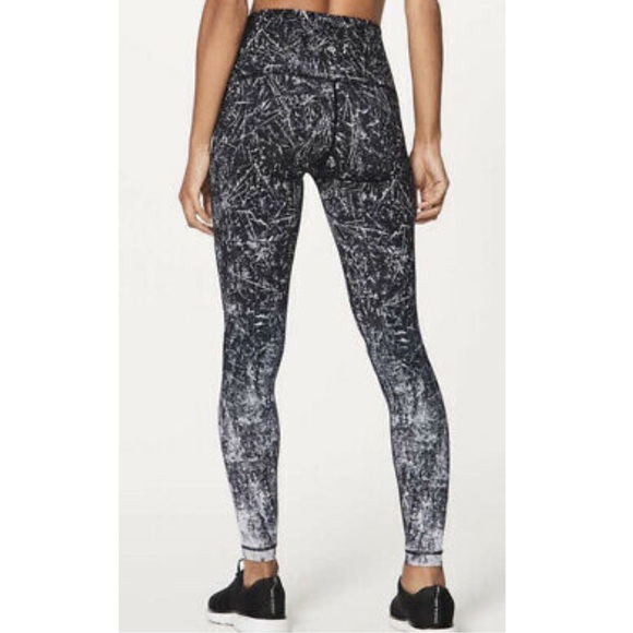lululemon athletica Pants - Lululemon Wunder Under HR Tight Nulux Ombre Stretchy Black White